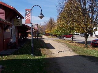 Rows of streetlights alon the 400 State Trail